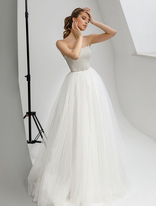 Twinkling White Wedding Dress