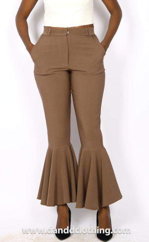 Brown Stylish Office Pants-AFRICAN WEAR FOR WOMEN,Brown,Female trousers,Trousers