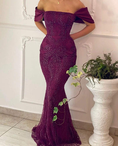Purple Dream Embroidered Evening Dress-danddclothing-Classic Elegant Gowns,Evening Dresses,Long