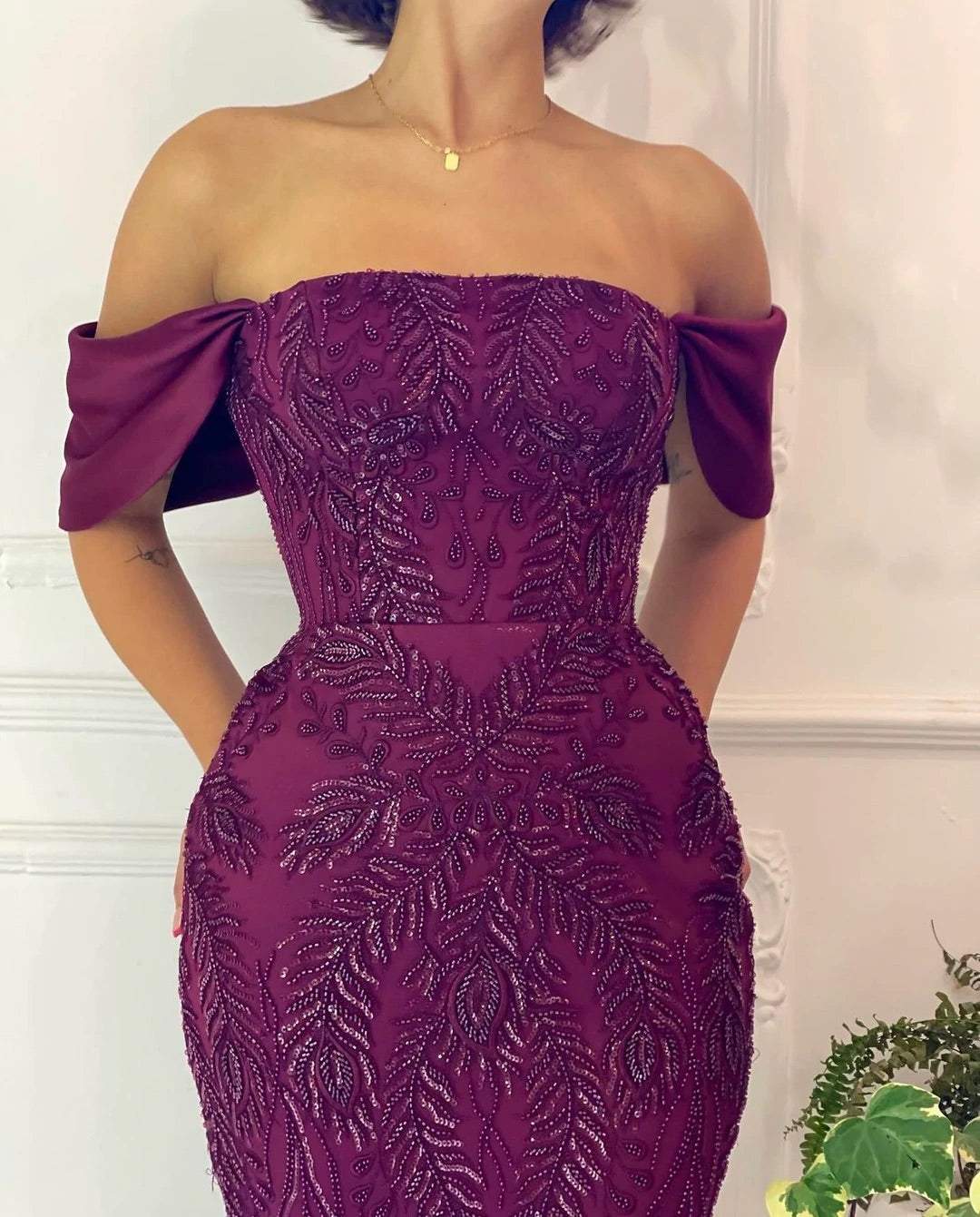 Purple Dream Embroidered Evening Dress-danddclothing-Classic Elegant Gowns,Evening Dresses,Long