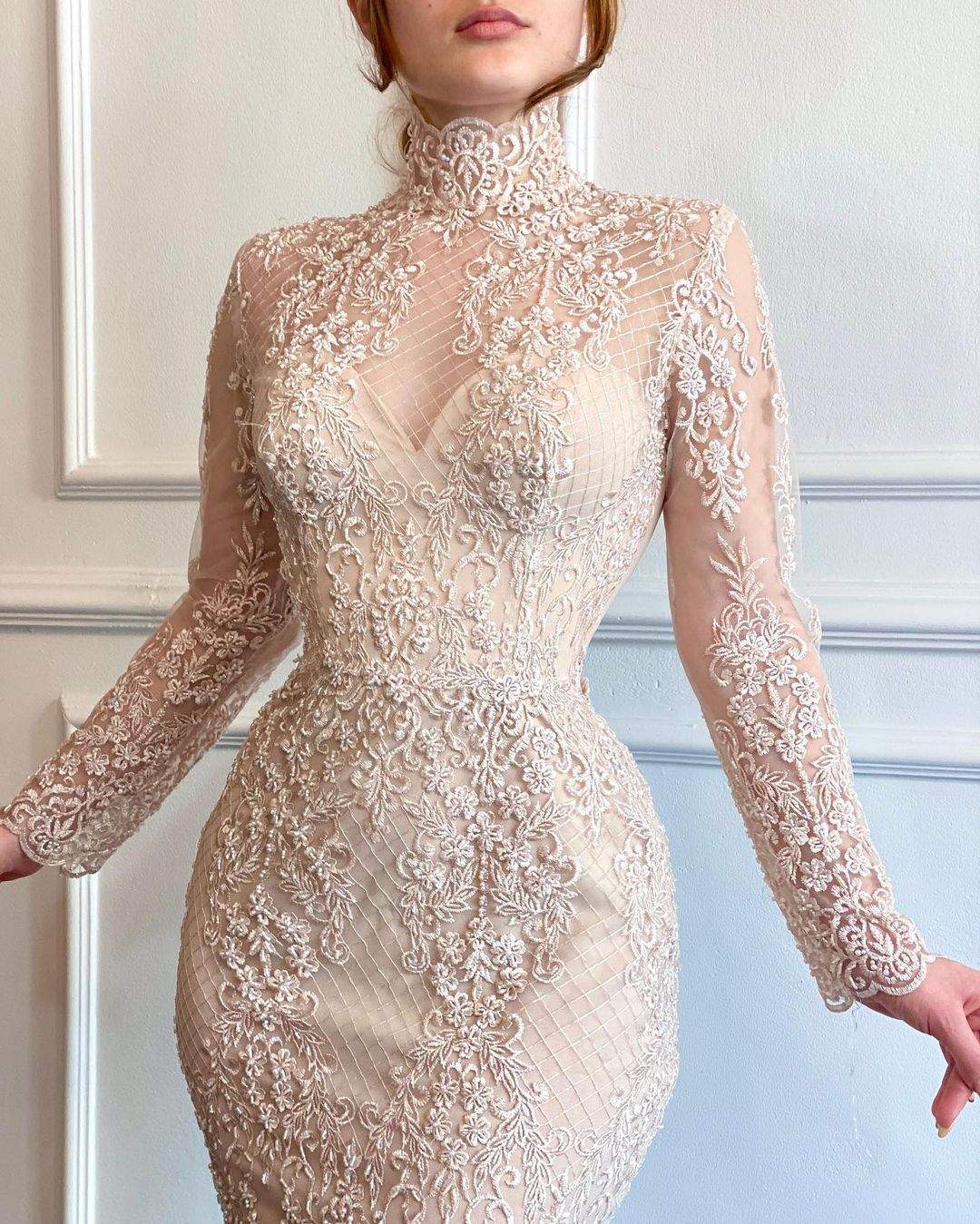 Charming Cream Evening Dress| Latest Evening Dresses XS / Cream / Lace Charming Cream Evening Dress| Latest Evening Dresses XS / Cream / Lace