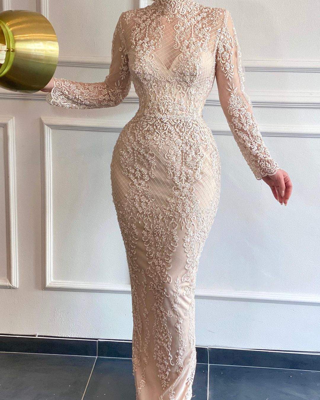 Charming Cream Evening Dress| Latest Evening Dresses Xs / Cream / Lace Charming Cream Evening Dress| Latest Evening Dresses Xs / Cream / Lace