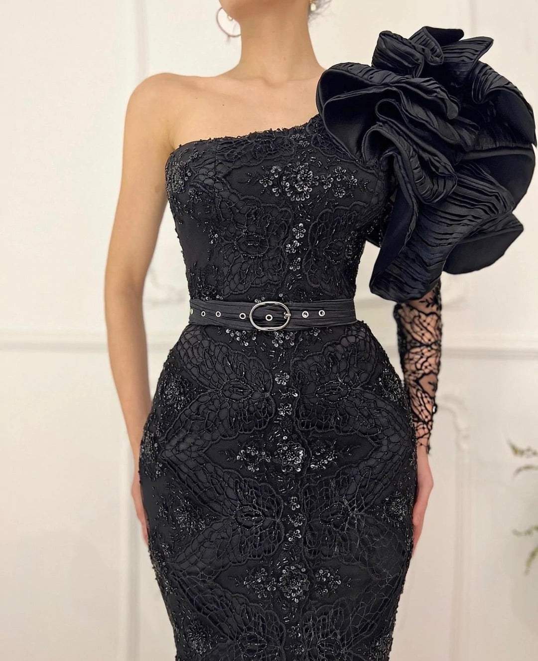 Delicate Black Evening Dress-danddclothing-Classic Elegant Gowns,Evening Dresses,Long