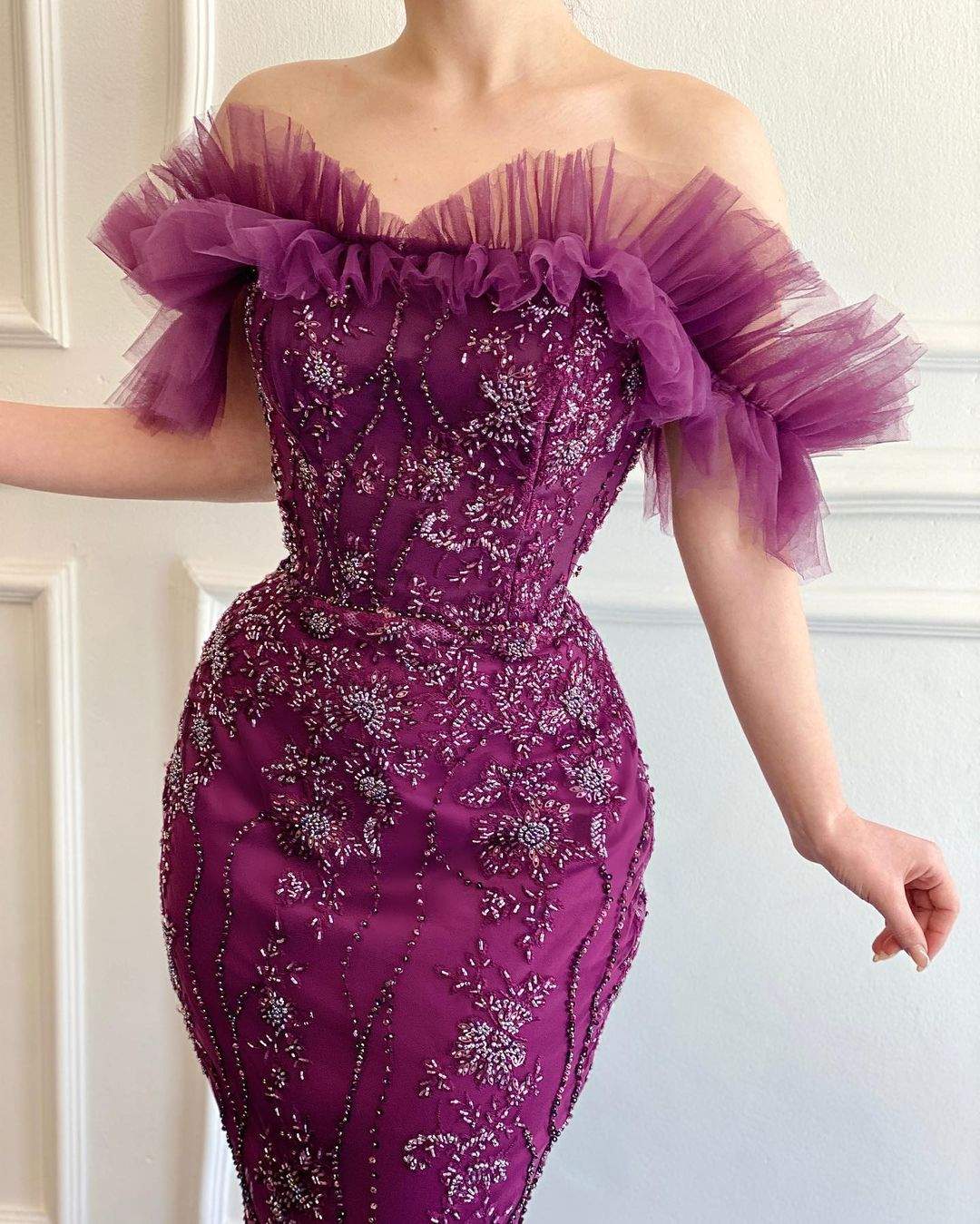 Hypnotic Purple Evening Dress-danddclothing-Classic Elegant Gowns,Evening Dresses,Long