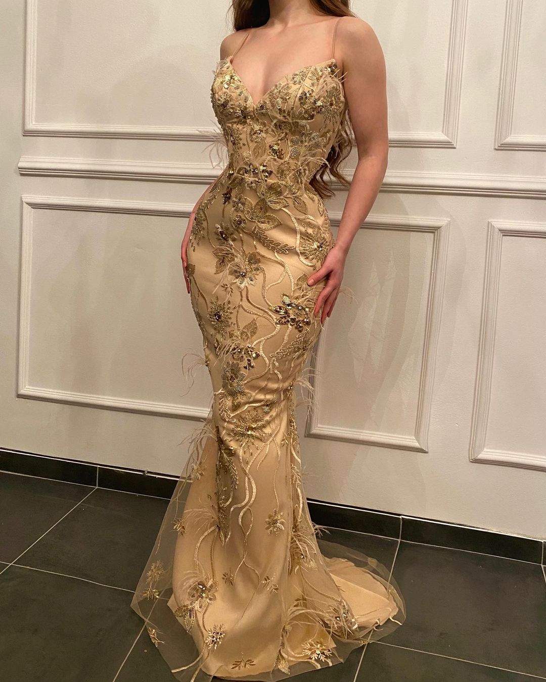 Noble Skin Tone Evening Dress| Latest Evening Dresses XL / Skin / Lace Noble Skin Tone Evening Dress| Latest Evening Dresses XL / Skin / Lace