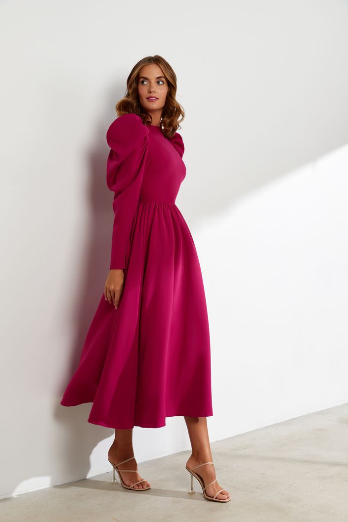 Gracious Pink Puffy Sleeves Evening Dress | Evening Dress S / Pink Gracious Pink Puffy Sleeves Evening Dress | Evening Dress S / Pink