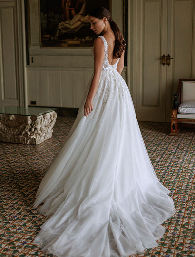 Palatial White Wedding Dress