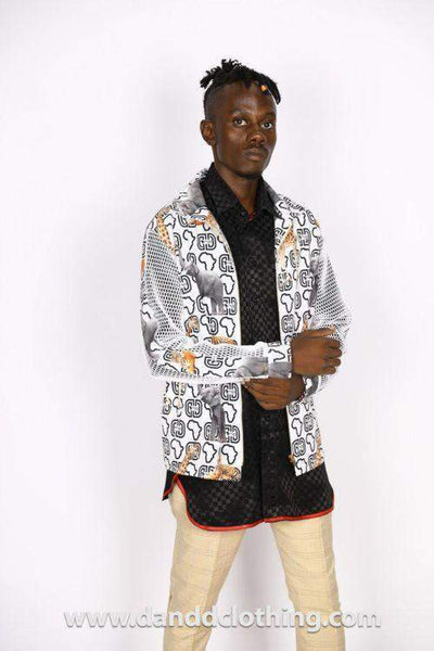 African White Jacket for Men-danddclothing-African Wear for Men,Jackets,Men Jackets,White