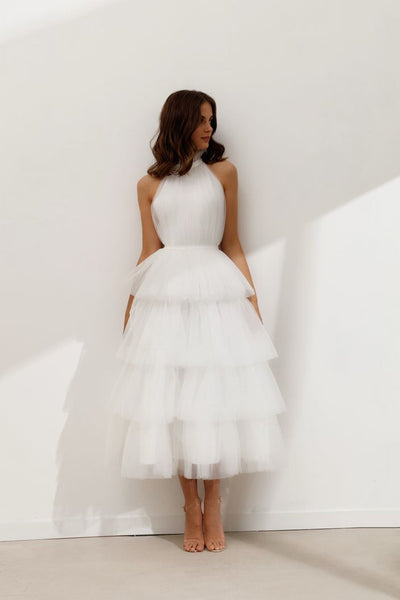 Lordly White Wedding Dress