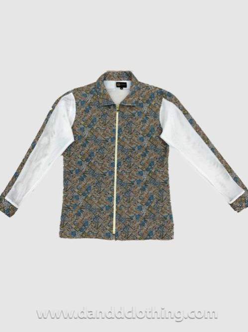 Jacket Labyrinth D&D Print-African Wear for Men,Jackets,Men Jackets,White