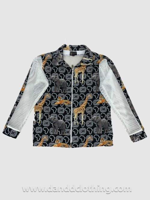 Jacket Elephants Black D&D Print-African Wear for Men,Jackets,Men Jackets,Multicolor