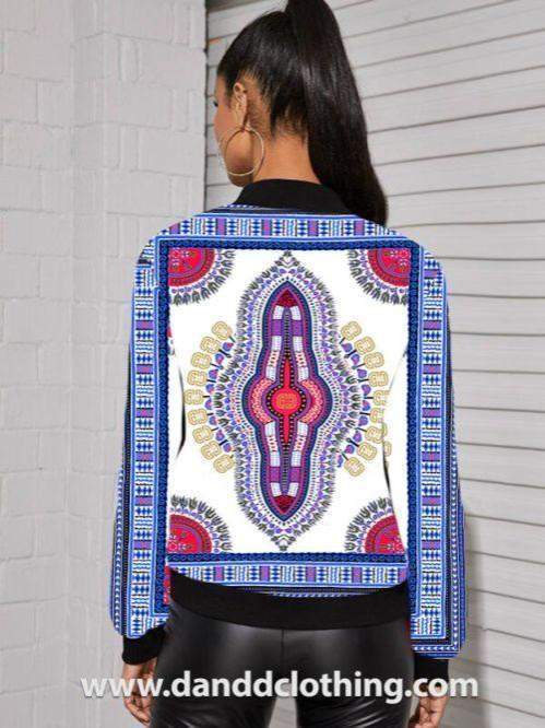 Street Chic Dashiki Women Jacket-AFRICAN WEAR FOR WOMEN,Jackets,Multicolor,Women Jackets