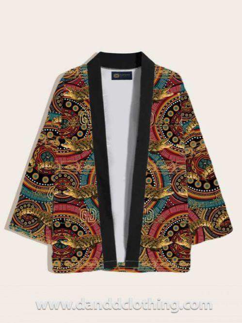 African Kimono Crocodile Print-African Wear for Men,AFRICAN WEAR FOR WOMEN,Kimono,Multicolor