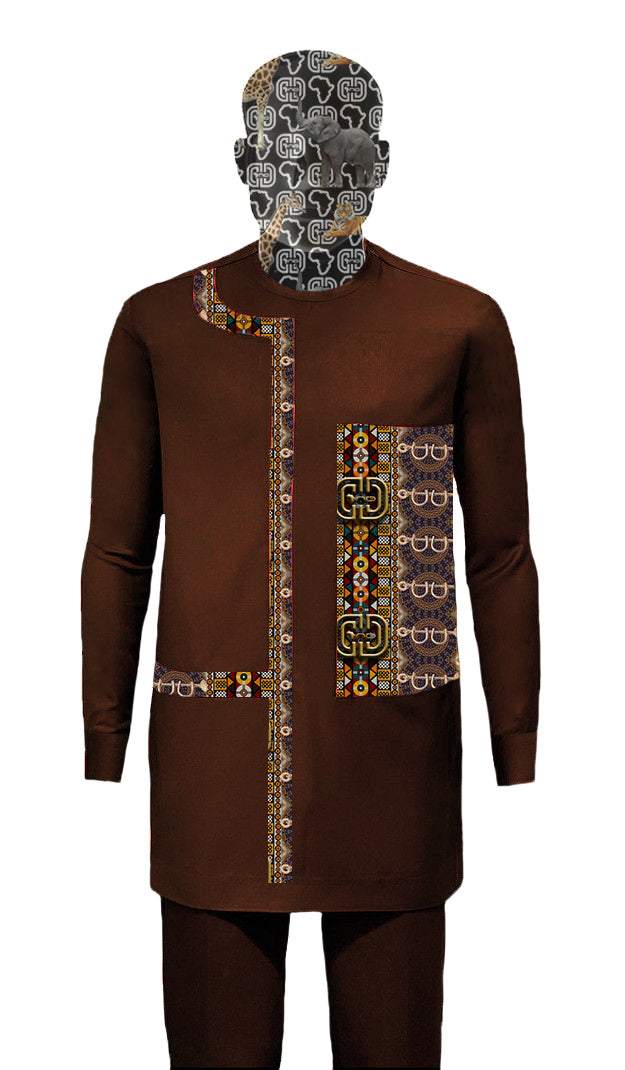 African Brown Native Outfit Bimbo-danddclothing-African Wear for Men,Traditionals