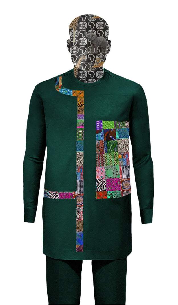 African Green Native Outfit Bimbo-danddclothing-African Wear for Men,Traditionals