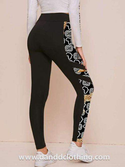 Black African Trousers Animals Print-AFRICAN WEAR FOR WOMEN,Black,Female trousers,Fitness,Trousers