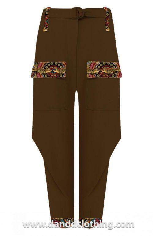 Brown African Pants Streetstyle-African Wear for Men,Brown,Trousers