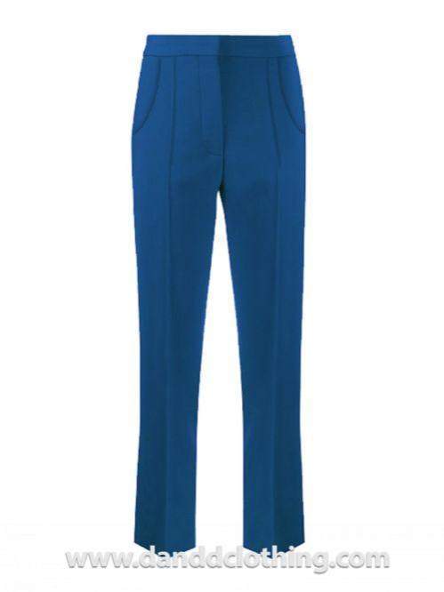 Blue Classic Office Pants-AFRICAN WEAR FOR WOMEN,Blue,Female trousers,Trousers