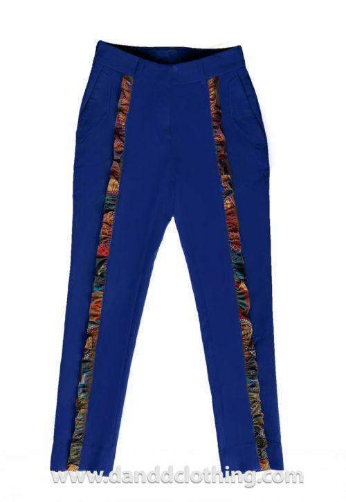 Blue African Pants Butterfly-AFRICAN WEAR FOR WOMEN,Blue,Female trousers,Trousers