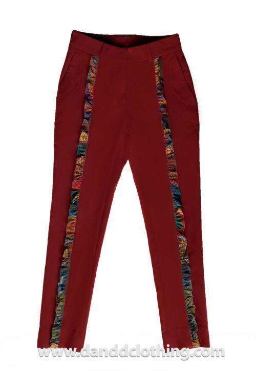 Butterfly Red African Pants-AFRICAN WEAR FOR WOMEN,Female trousers,Trousers