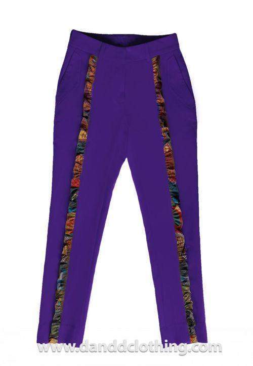 Butterfly Violet African Pants-AFRICAN WEAR FOR WOMEN,Female trousers,Trousers,Violet