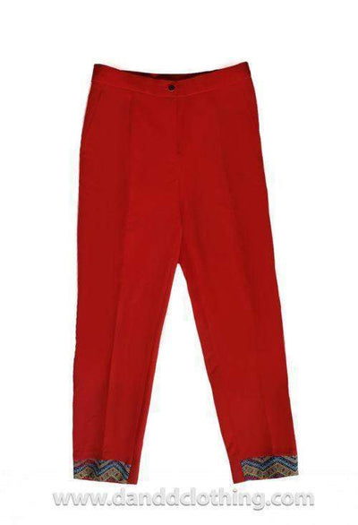 Red Classic With African Touch-AFRICAN WEAR FOR WOMEN,Female trousers,Trousers