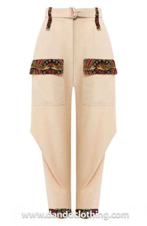 Beige African Pants Streetstyle-AFRICAN WEAR FOR WOMEN,Female trousers,Pink,Trousers