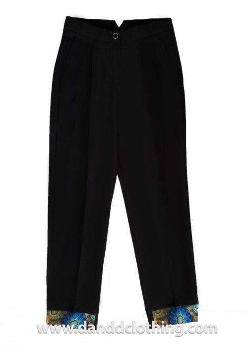 Black Classic With African Touch-AFRICAN WEAR FOR WOMEN,Black,Female trousers,Trousers