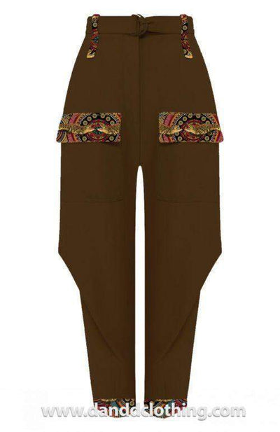 Brown African Pants Streetstyle-AFRICAN WEAR FOR WOMEN,Female trousers,Trousers