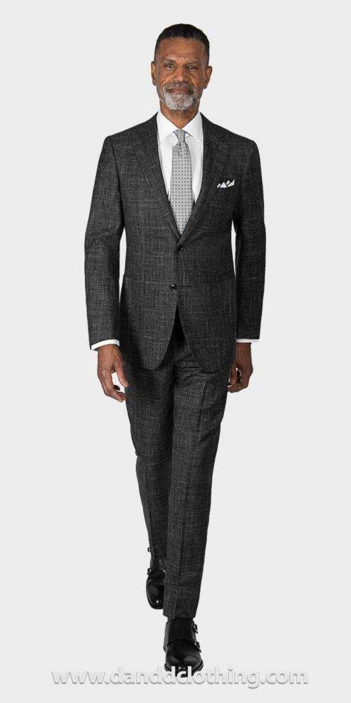 Dark Gray Plaid Suit-African Wear for Men,Classic Men Suits,Classic Suits,Dark grey