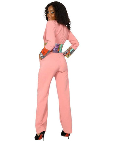 Pink Patched Jumpsuit for Women-danddclothing-AFRICAN WEAR FOR WOMEN,Jumpsuits,Women Jumpsuit