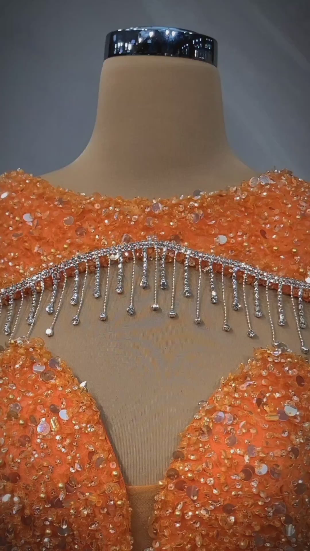 Sparkling Tangerine Swarovski Dress