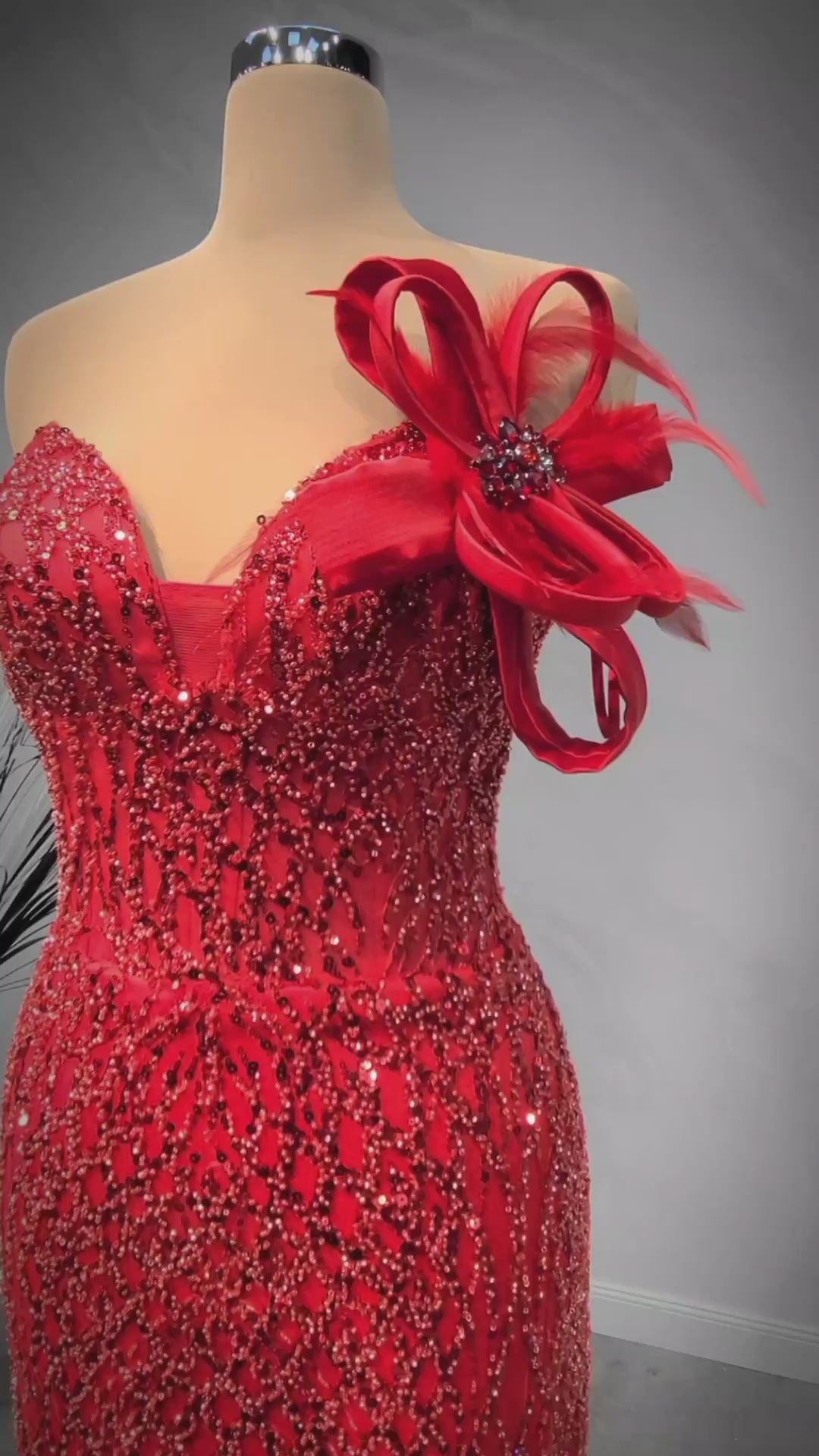 Scarlet Sparkle Swarovski Gown