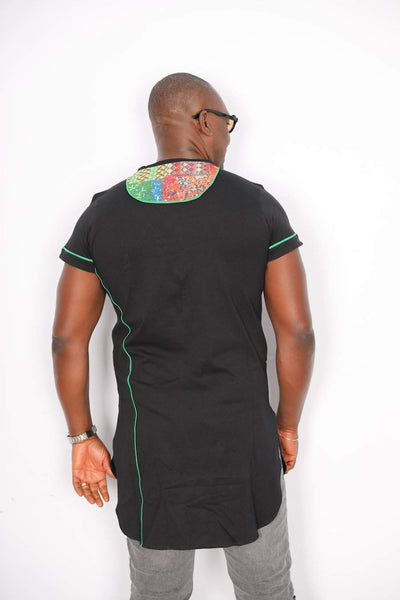 African Black T-shirt Ankara-danddclothing-African Wear for Men,Black,FEATURED,Men T-shirts