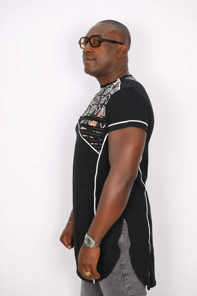 African Black T-shirt Animals-danddclothing-African Wear for Men,Black,FEATURED,Men T-shirts