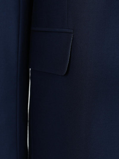 Dark Blue Pure Linen Men Summer Suit