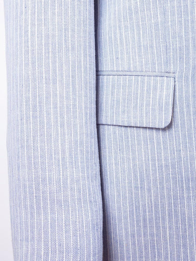 Baby Blue Pure Linen Men Summer Suit