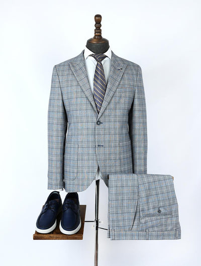 Smoke Grey Pure Linen Men Summer Suit