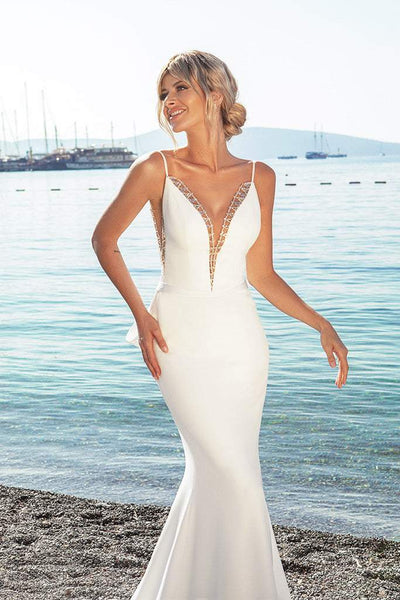 White Dove Wedding Dress-danddclothing-Classic Elegant Gowns,Mermaid,Royal Wedding Dresses,White