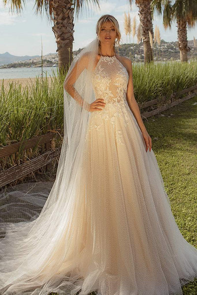 Buff Cream Wedding Dress