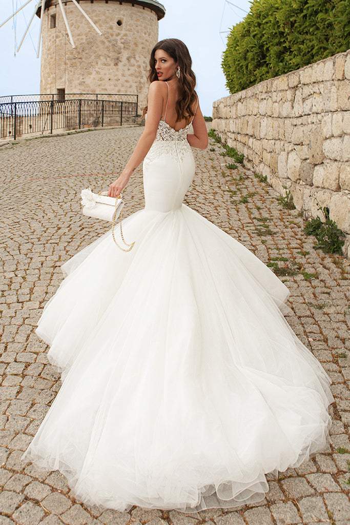 Decorators White Wedding Dress-danddclothing-Classic Elegant Gowns,Mermaid,Royal Wedding Dresses,White