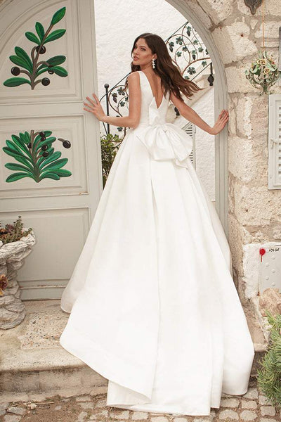 Coffee White Wedding Dress-danddclothing-A-line,Classic Elegant Gowns,Royal Wedding Dresses,White