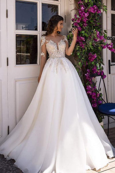 Silver White Wedding Dress| Wedding Gowns XL / White / Satin Silver White Wedding Dress| Wedding Gowns XL / White / Satin