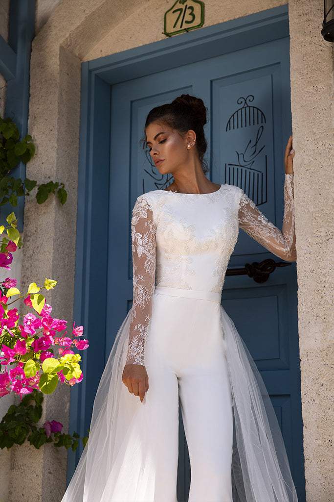 Winter White Wedding Dress| Wedding Gowns L / White / Satin Winter White Wedding Dress| Wedding Gowns L / White / Satin