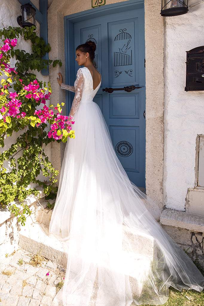 Winter White Wedding Dress-danddclothing-Classic Elegant Gowns,Jumpsuits,Royal Wedding Dresses,White