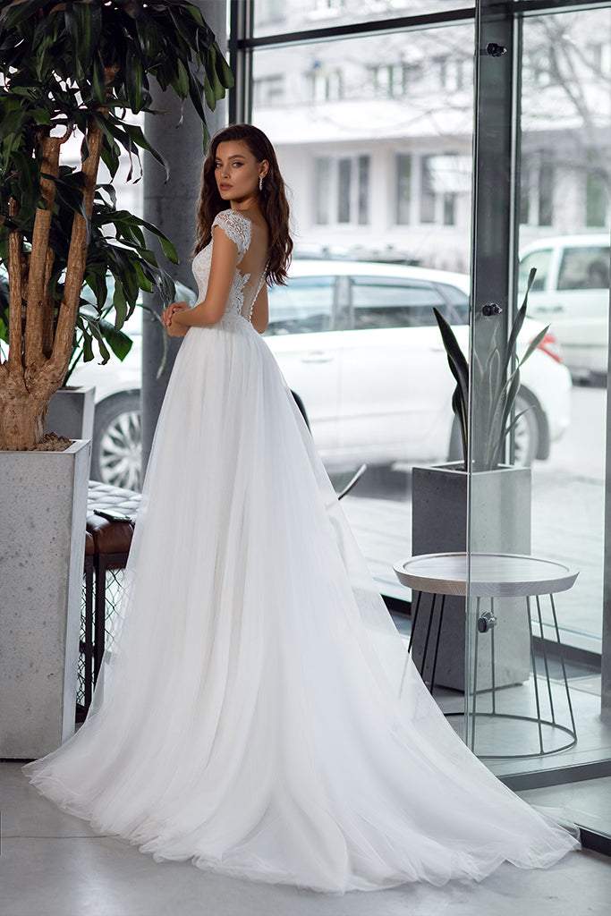Spectacular White Wedding Dress-danddclothing-Classic Elegant Gowns,Detachable,Royal Wedding Dresses,White
