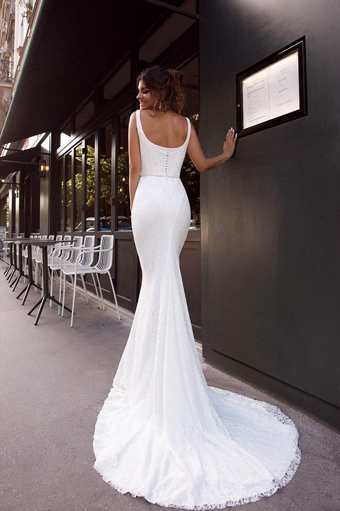 Wedding Dress Mermaid Alina-danddclothing-Classic Elegant Gowns,Mermaid,Royal Wedding Dresses,White