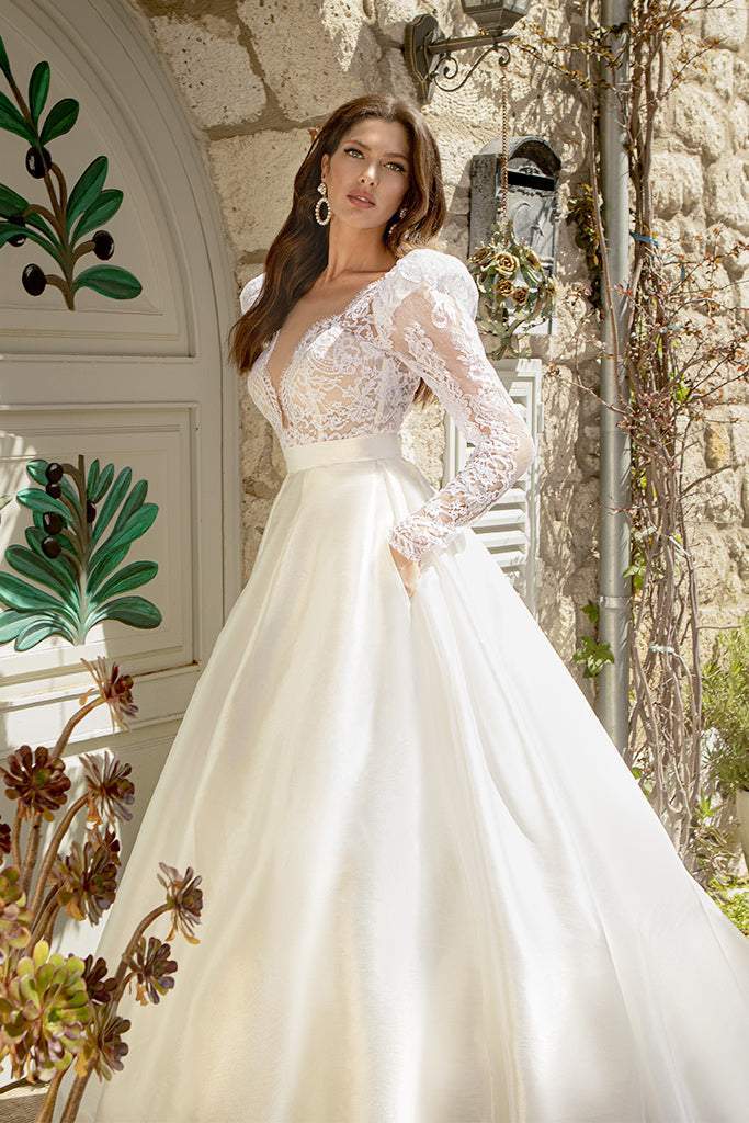 satin wedding dress with train Fabulous One Shoulder Chapel Train Satin Wedding Dress with Ruffles