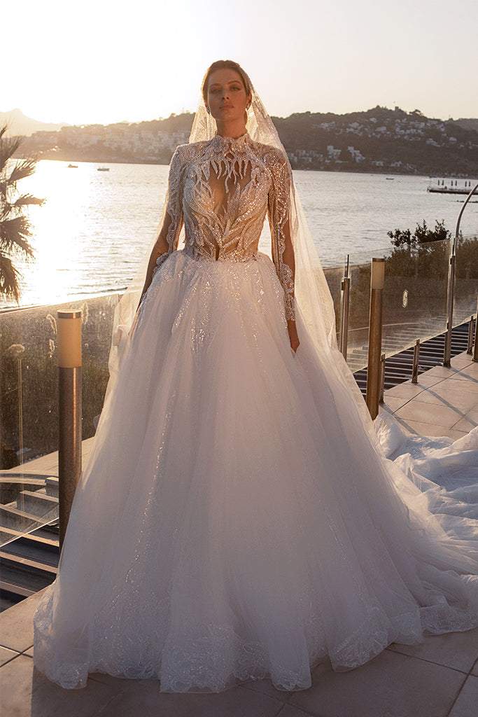 Wedding Dress Long Sleeve with Lace | Wedding Dress XXL / White / Lace Wedding Dress Long Sleeve with Lace | Wedding Dress XXL / White / Lace