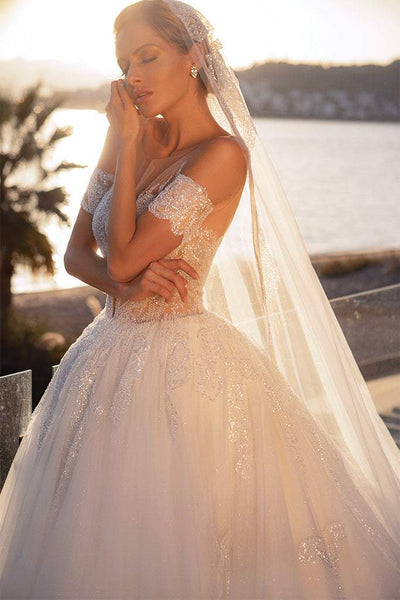 Disney White Wedding Dress-danddclothing-Ball Gown,Classic Elegant Gowns,Royal Wedding Dresses,White